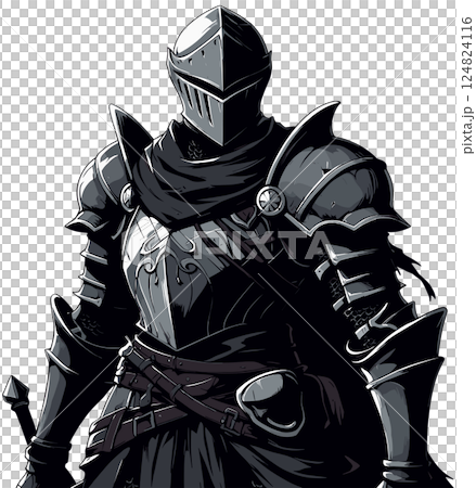 暗黑氛圍盔甲插畫 124824116