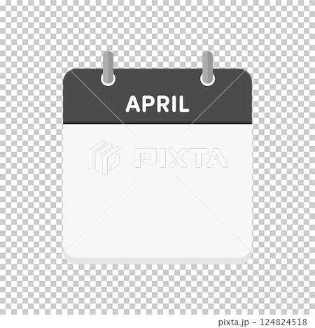 A blank daily calendar icon with the word APRIL and the date - April calendar template material A blank daily calendar icon with the word APRIL and the date - April calendar template material 124824518