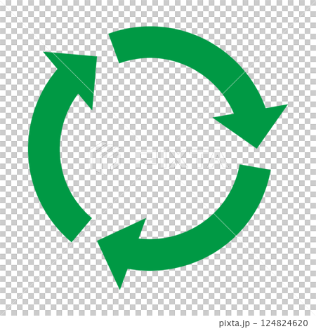 簡單循環箭頭圖綠色 124824620