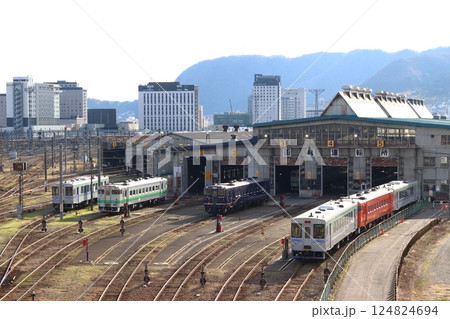 函館運転所に留置中の函館本線・道南いさりび鉄道車両 函館運転所に留置中の函館本線・道南いさりび鉄道車両 124824694