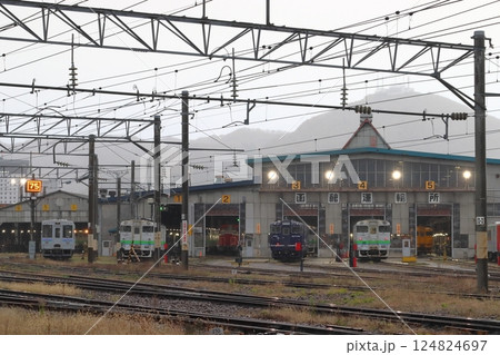 函館運転所に留置中の函館本線・道南いさりび鉄道車両 124824697