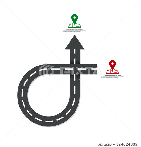 Roundabout road junction isolated on white background Roundabout road junction isolated on white background 124824889