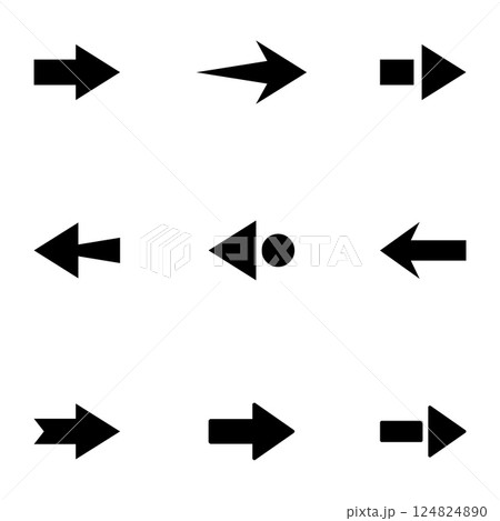 Different cursor arrow direction symbols in flat style Different cursor arrow direction symbols in flat style 124824890