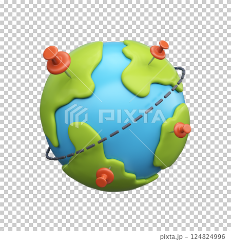 3d Earth with location pushpin. 124824996