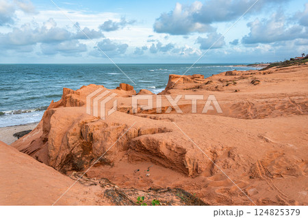 The rock formations at Canoa Quebrada Beach at Canoa Quebrada, state of Ceara, Brazil The rock formations at Canoa Quebrada Beach at Canoa Quebrada, state of Ceara, Brazil 124825379