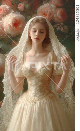 Ethereal Bride in a Floral Dream 124825501