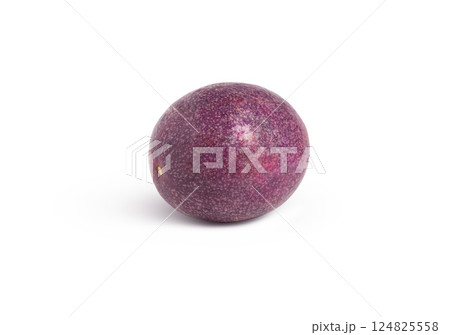 Single maracuya isolated. Fresh passion fruit with shadow. Single maracuya isolated. Fresh passion fruit with shadow. 124825558