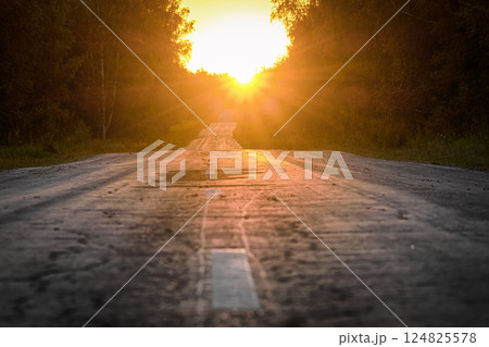 The road receding into the distance The road receding into the distance 124825578