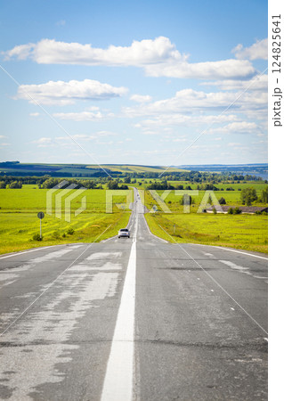 The road receding into the distance The road receding into the distance 124825641