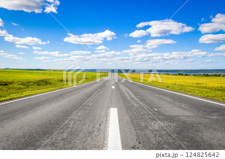 The road receding into the distance 124825642