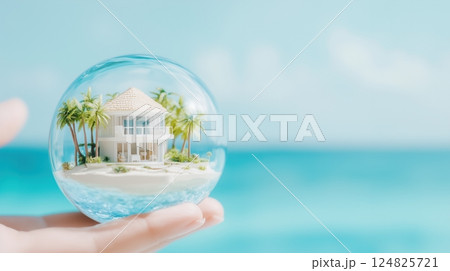 手のひらに広がる理想のマイホーム 手のひらに広がる理想のマイホーム 124825721