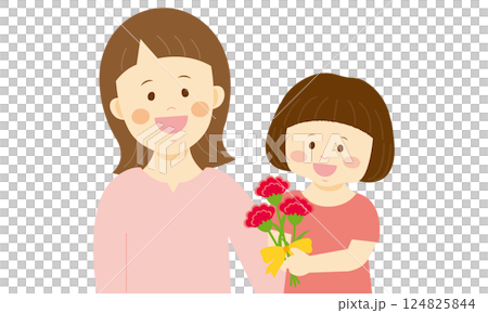 孩子在母親節送花束 124825844