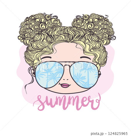 cute girl vector design.T-shirt print.Book illustrations for children.Romantic hand drawing poster. cute girl vector design.T-shirt print.Book illustrations for children.Romantic hand drawing poster. 124825965