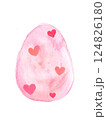 水彩で描いたハートイースターエッグ 124826180