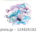 青色の水彩の抽象的な背景 124826182