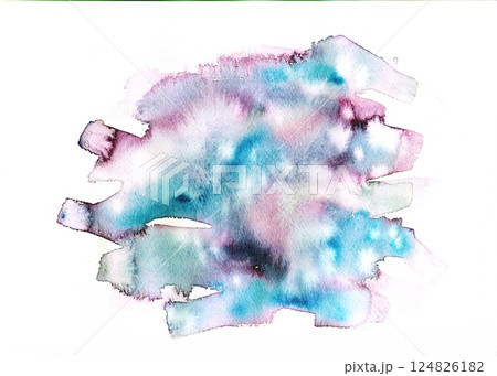 青色の水彩の抽象的な背景 124826182