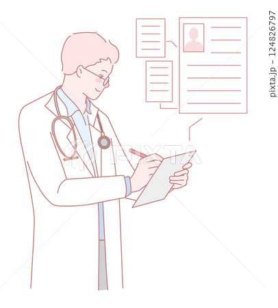 The Doctor is meticulously reviewing crucial patient information for an upcoming consultation 124826797