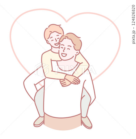 A Heartwarming and Delightful Bond Between an Adult and a Child in a Playful Embrace A Heartwarming and Delightful Bond Between an Adult and a Child in a Playful Embrace 124826820