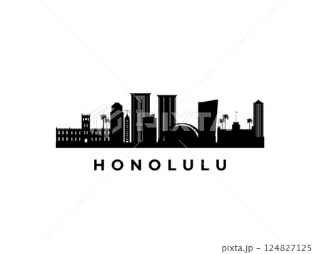 Vector Honolulu skyline.  124827125