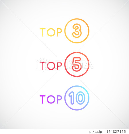 Set of Top icons. Top3, Top5, Top 10 icons 124827126