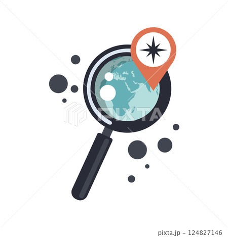 Location and GPS vector concept. Folded maps navigation with point marker. Flat illustration Location and GPS vector concept. Folded maps navigation with point marker. Flat illustration 124827146