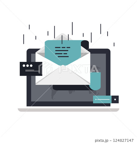 Flat design concept of regularly distributed news publication via e-mail with some topics of interest to its subscribers. Flat vector illustration. Newsletter concept Flat design concept of regularly distributed news publication via e-mail with some topics of interest to its subscribers. Flat vector illustration. Newsletter concept 124827147