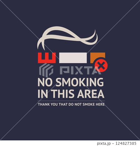 No smoking sticker, label no smoking in this area No smoking sticker, label no smoking in this area 124827385