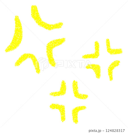 黄色の手書き風、怒りマークのシンプルイラスト 黄色の手書き風、怒りマークのシンプルイラスト 124828317