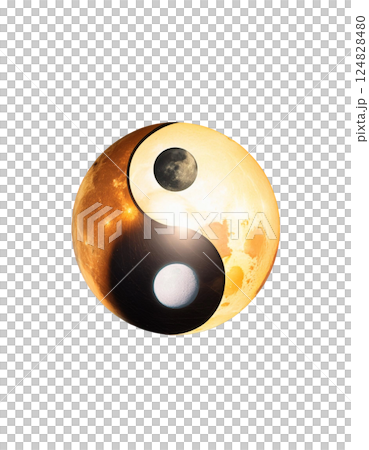 日月交疊，形成陰陽太極圖。 124828480