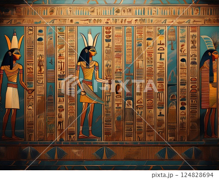 エジプトの壁画風アートのイラスト素材 [124828694] - PIXTA