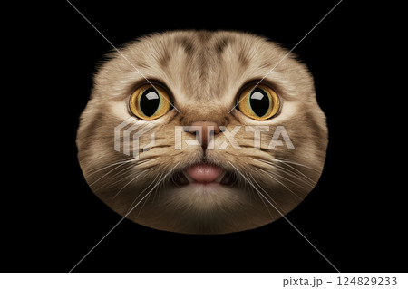 Scottish animal cute adorable feline whiskers eyes pet fluffy portrait ears domestic 124829233
