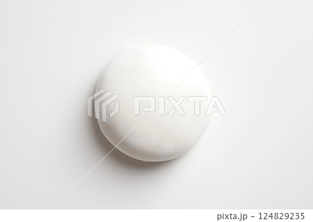 Round dough on a plain surface: baking, ingredient, circular, white, simple, and smooth texture 124829235