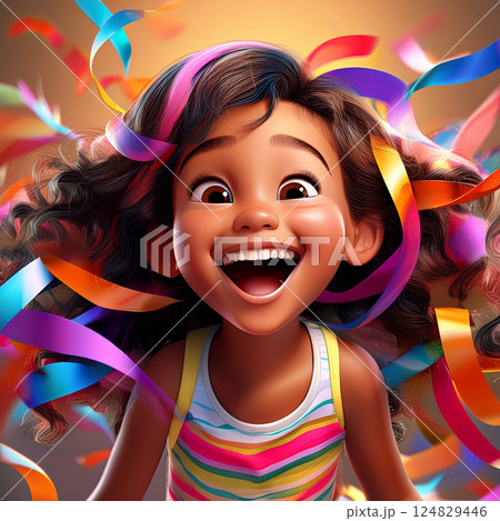 Happy young girl 124829446
