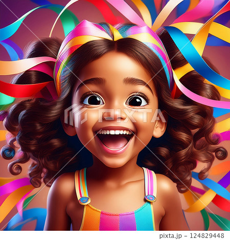 Happy young girl 124829448