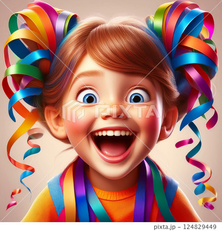 Happy young girl 124829449