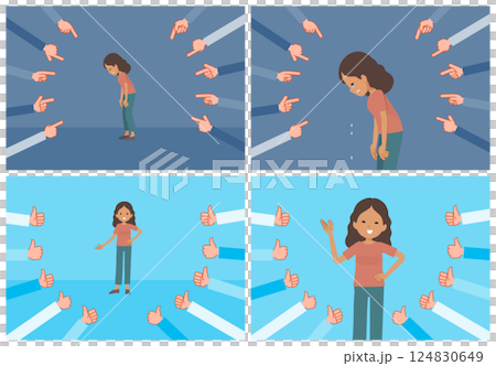 A set of dark skinned women receiving evaluations 124830649