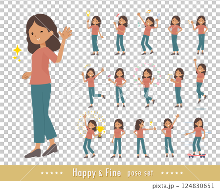 一組黑皮膚的女人擺出充滿活力的姿勢 一組黑皮膚的女人擺出充滿活力的姿勢 124830651