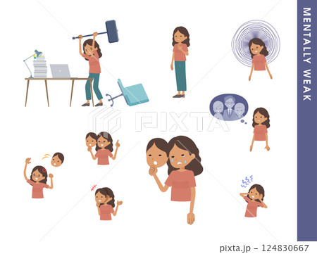 精神的に弱っている褐色肌女性のセット 精神的に弱っている褐色肌女性のセット 124830667