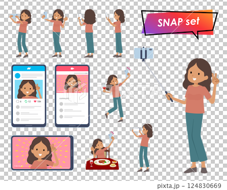 一群黑皮膚的女人用智慧型手機拍照 124830669