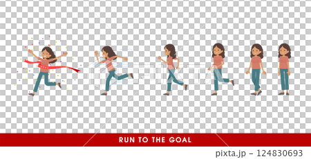 一組黑皮膚的女人在跑步 124830693