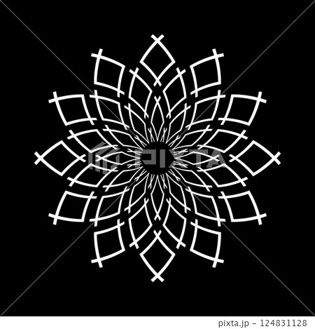Radial Circle Pattern. Abstract Icon. Decorative Round Design Element. 124831128