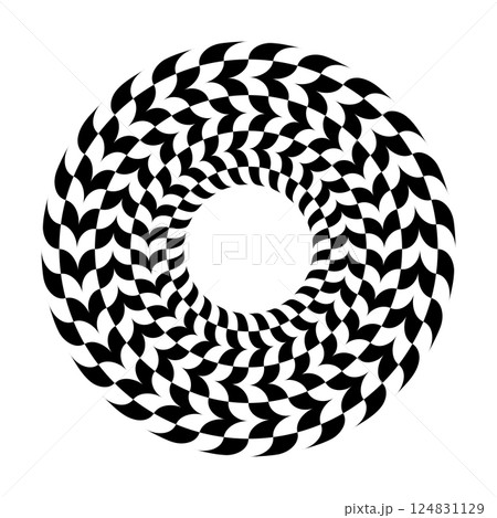 Abstract Circle Rotation Design. Twirl Movement Illusion. 124831129