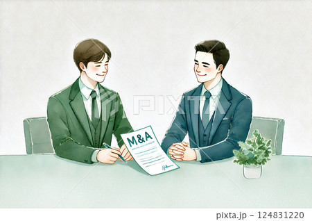 事業承継・M&A　話し合うビジネスマン 124831220