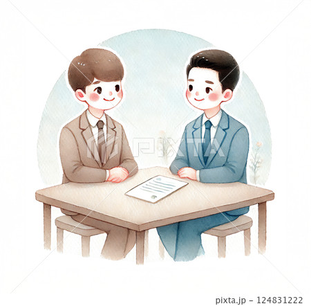 話し合う新人社員 124831222