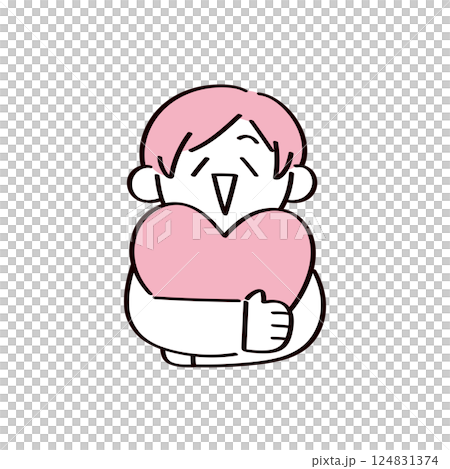ハートを抱きしめている男性 124831374