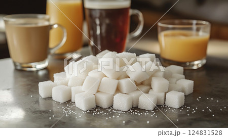 積み上げれらた角砂糖 124831528