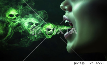 Offensive Foul Odor In The Human Mouth: The Consequences Of Smoking Or Eating Foods With Strong Smells Resulting In Bad Breath. 124832272