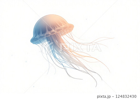 ライトアップされたクラゲ 124832430