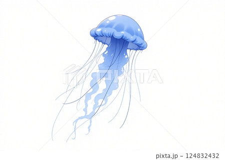 ライトアップされたクラゲのイラスト素材 [124832432] - PIXTA
