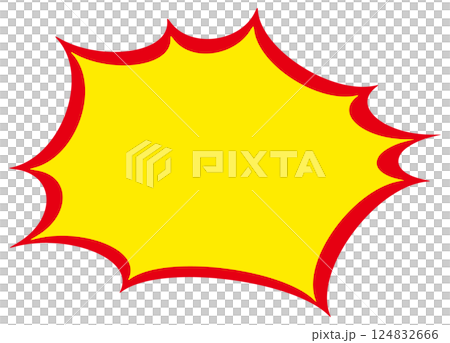 Surprise expression frame. Surprise speech bubble. Zigzag emotion expression frame. 124832666